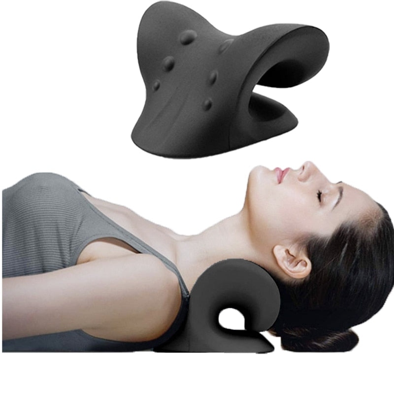 Neck Massage Pillow Neck Shoulder Cervical Chiropractic Traction Device Massage Pillow for Pain Relief Body Neck Massager